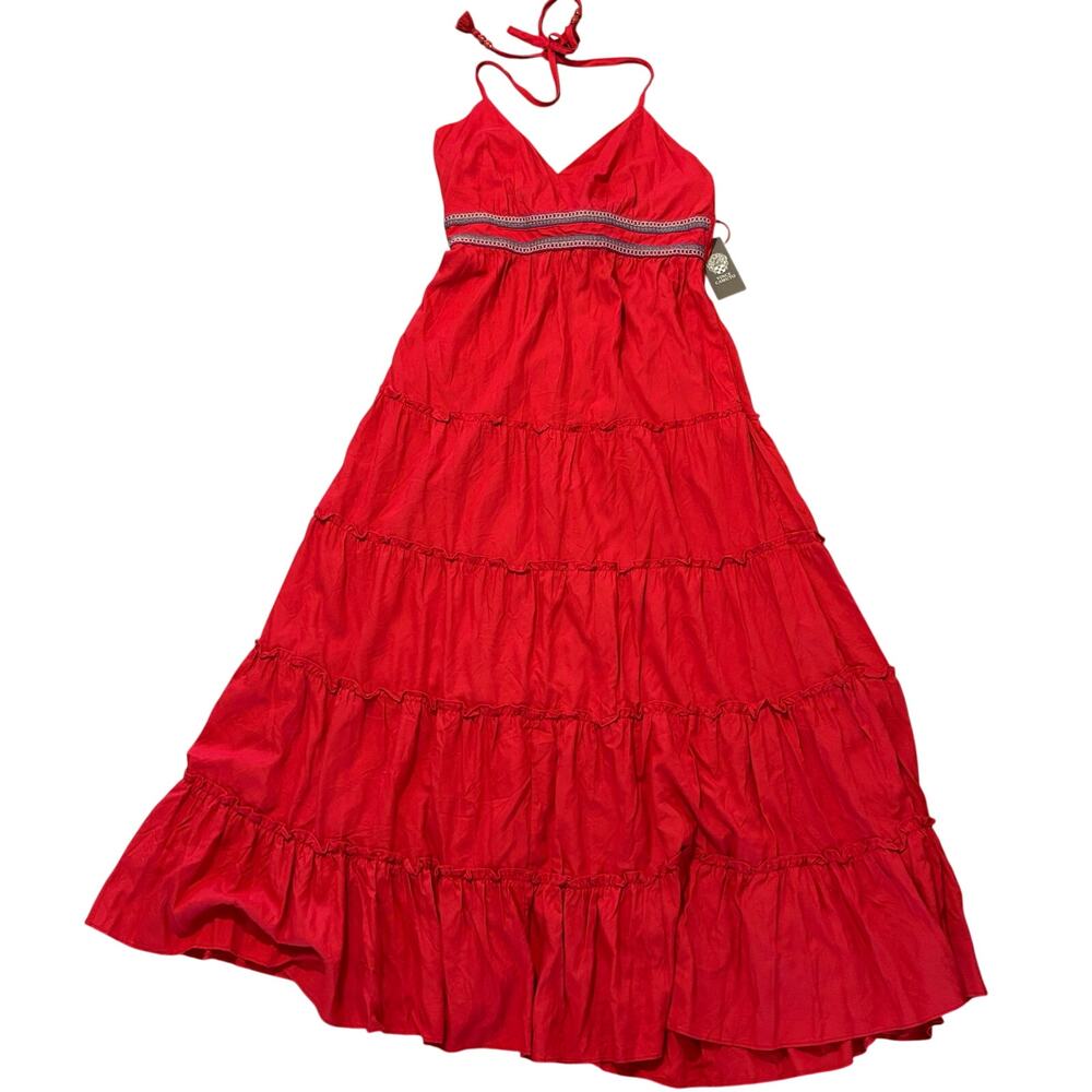 Vince Camuto Radiant Red Halter Maxi Dress NWT Size L Rio Grande 2 Boho - Picture 9 of 15